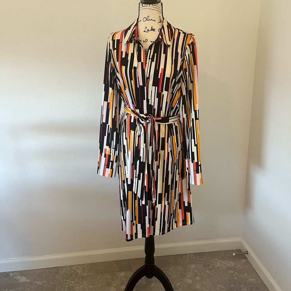 JB by Julie Brown Colorful Stripe Long Sleeve Dress